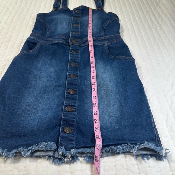 Wax Jean Dark Blue Denim Wax Jean, Size M, Blue Overalls Skirt. - Picture 3 of 12
